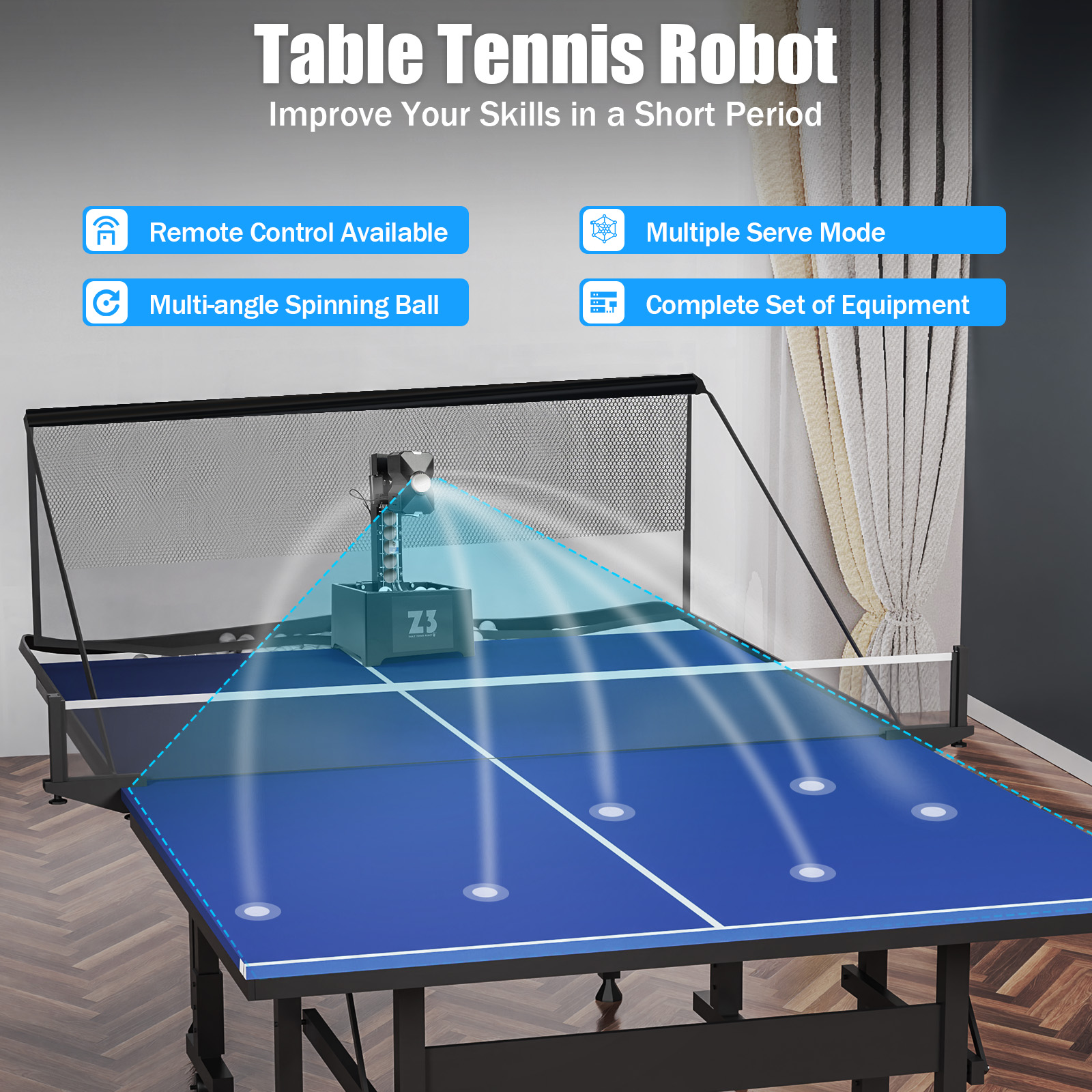 Table Tennis Robot with Net&10 - مراجعة Table Tennis Vr وسعره