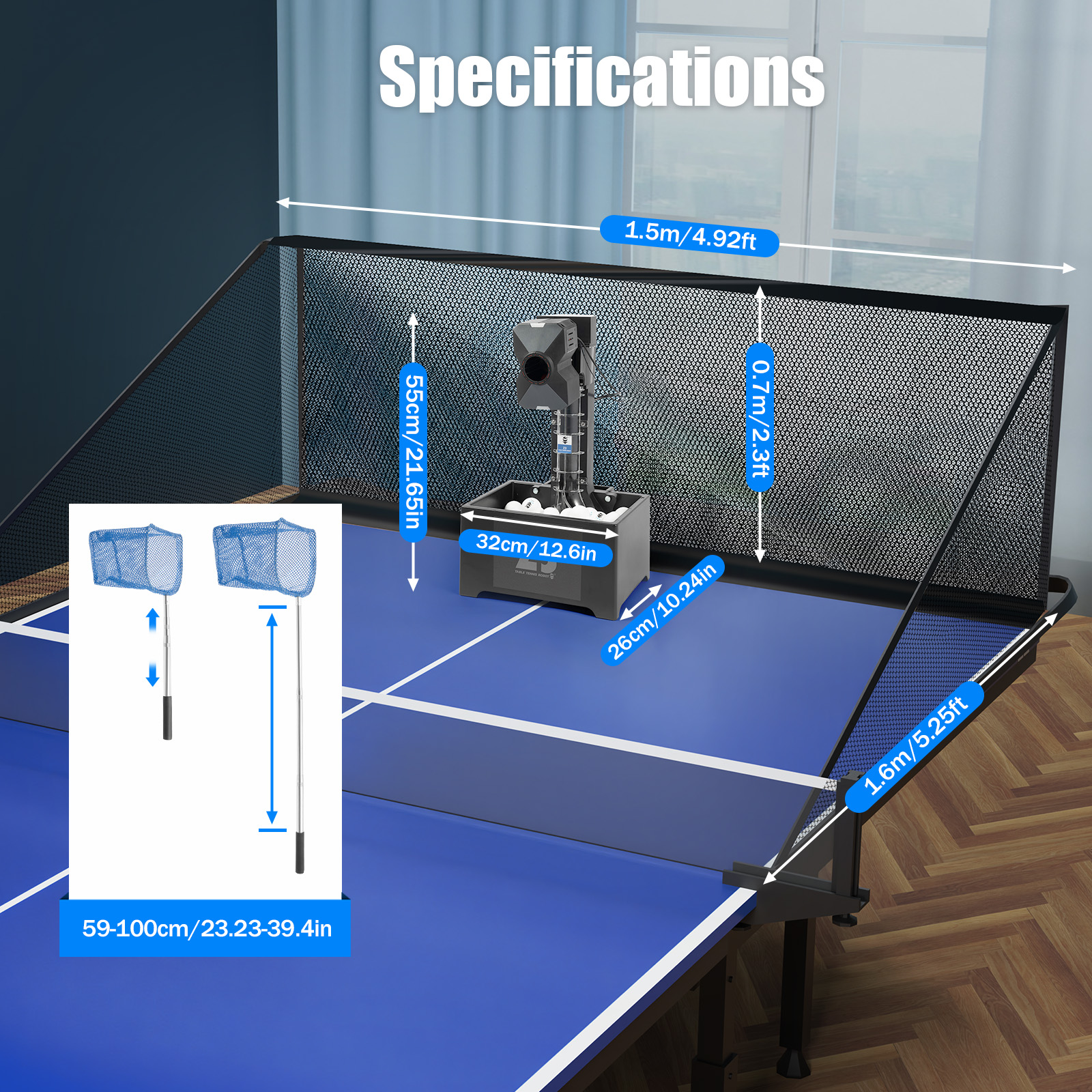 Table Tennis Robot with Net&10 - مراجعة Table Tennis Vr وسعره