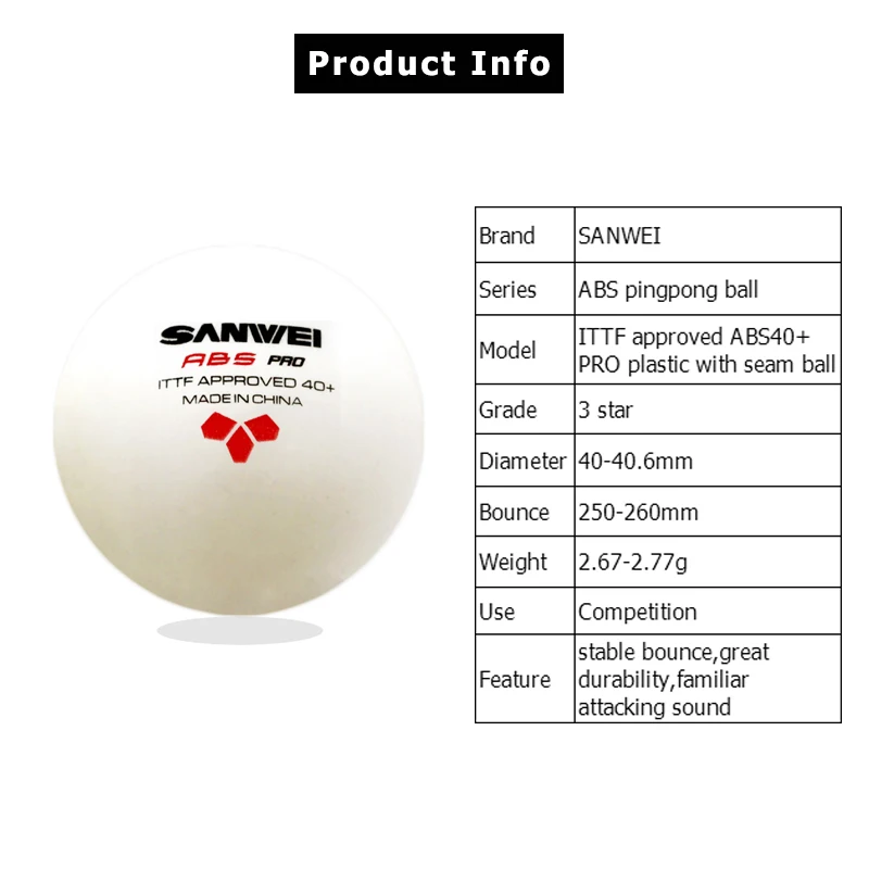 3Stars SANWEI ABS PRO 40+ Tabl - مراجعة Table Tennis Vr وسعره