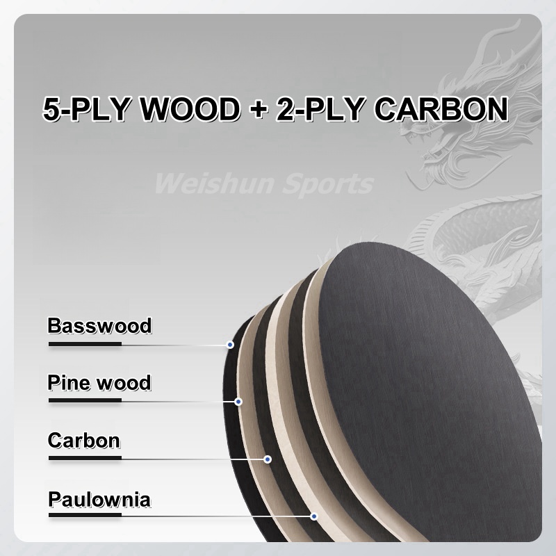 1PC 5-ply Wood and 2-ply Carbo - مراجعة Table Tennis Eleven وسعره